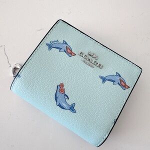 NWT Coach Snap Wallet With Dolphin Print CK436